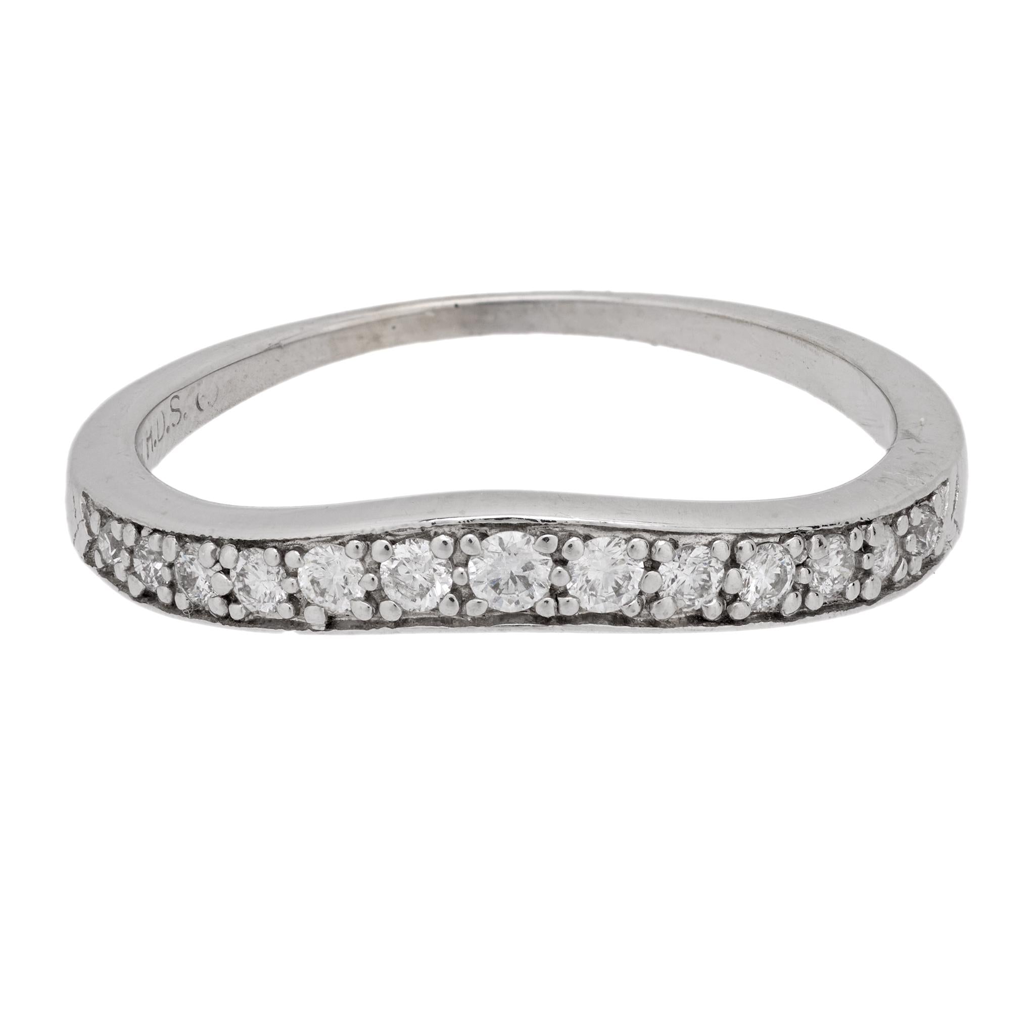 Vintage diamond 14k white gold wedding band