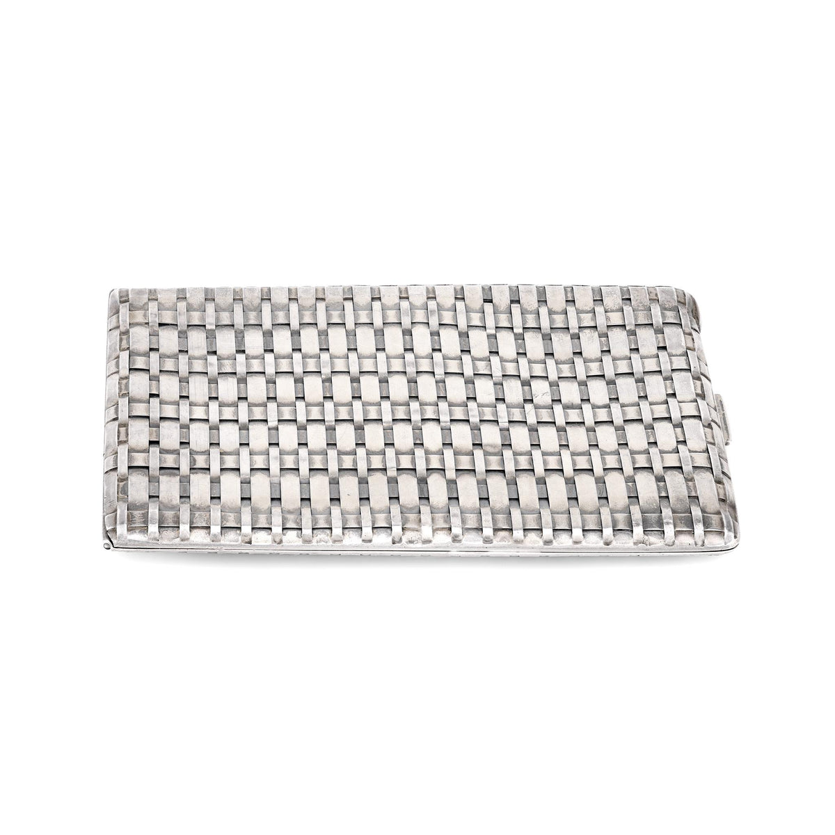 Art Deco Cartier silver weave pattern cigarette case