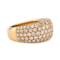 Cartier pave diamond 18k yellow gold bombe style band