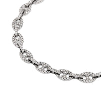 Contemporary diamond 14k white gold link bracelet