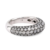 Contemporary 2.50 carat total weight diamond 18k white gold pave ring