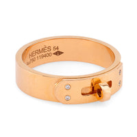 Hermes diamond 18k yellow gold Kelly ring