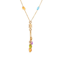 Bvlgari B.zero1 diamond & gemstone 18k yellow gold necklace