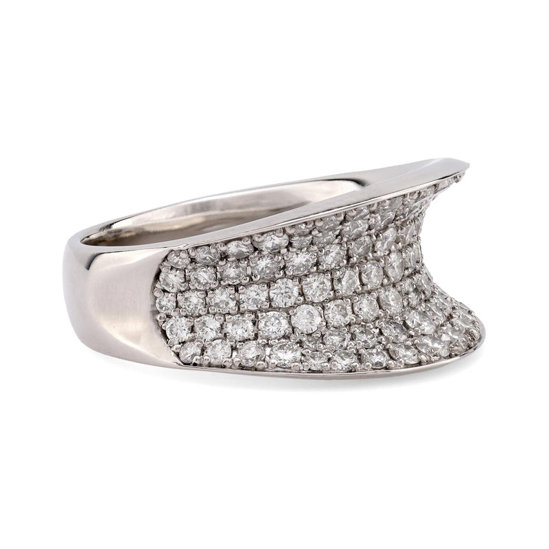 Modern 2.28 carat total weight diamond platinum cocktail ring