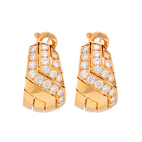 Cartier French 3 carat diamond 18k yellow gold clip on earrings