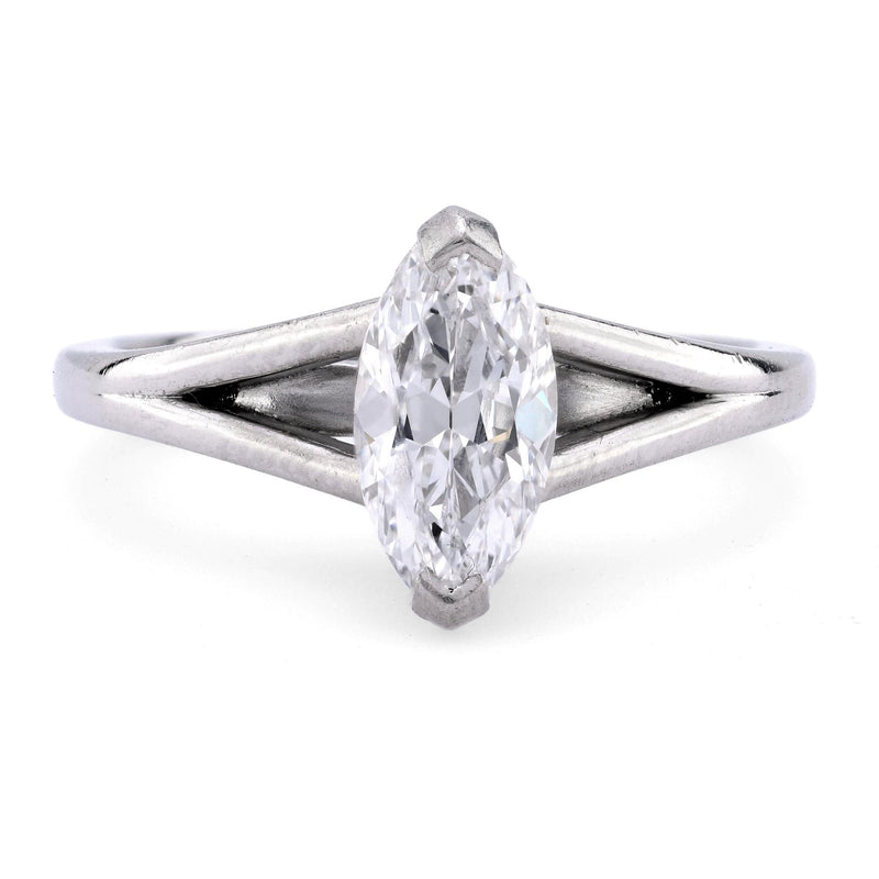 GIA 1.16 carat marquise cut diamond platinum engagement ring