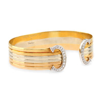 Cartier diamond 18k gold Trinity Double C cuff bracelet