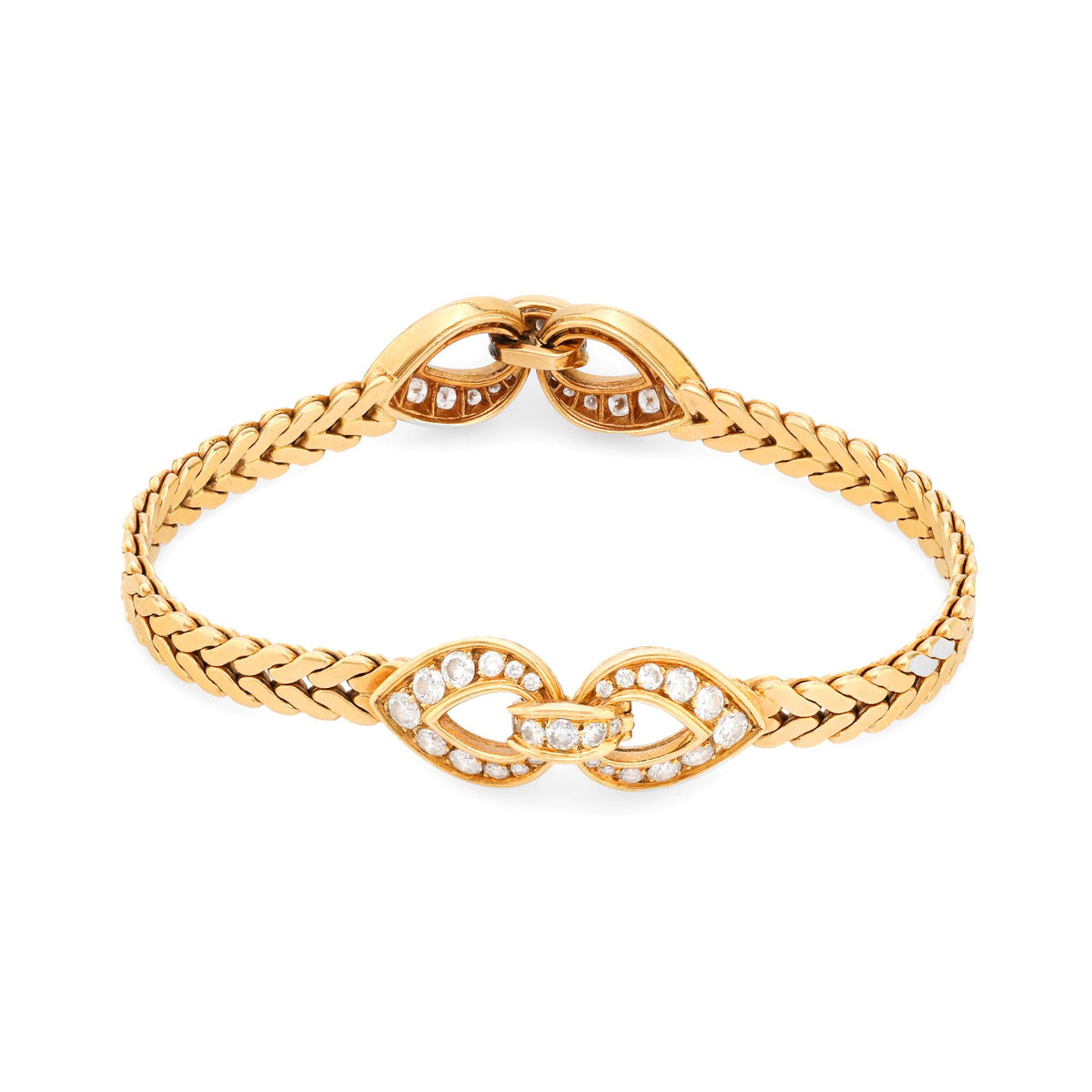 Cartier French diamond 18k yellow gold bracelet