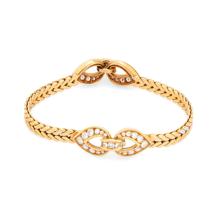 Cartier French diamond 18k yellow gold bracelet