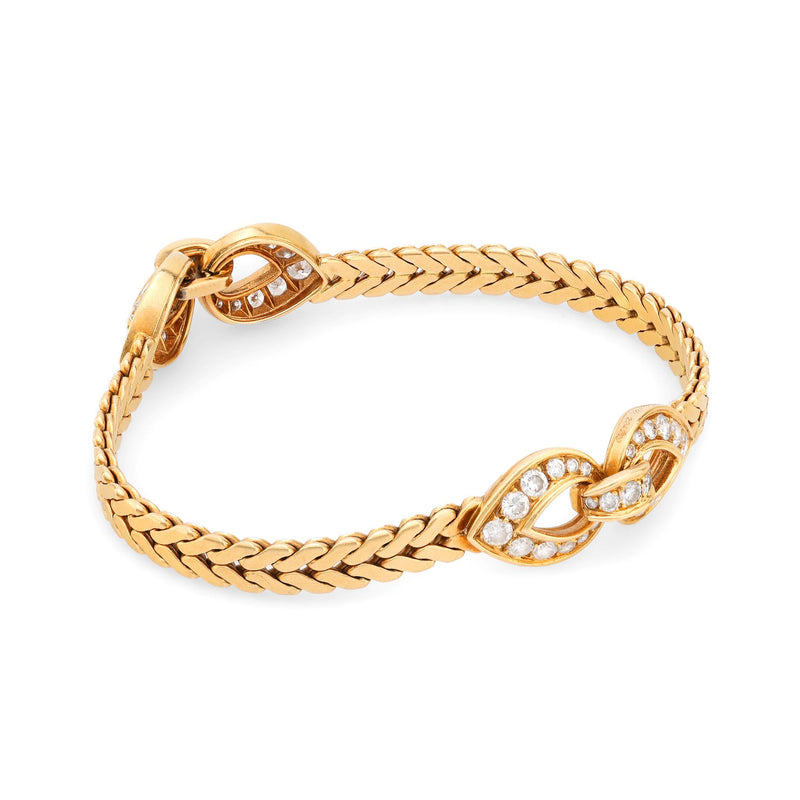 Cartier French diamond 18k yellow gold bracelet