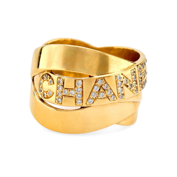 Chanel 18k yellow gold diamond ring