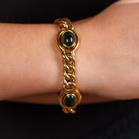 Vintage Italian 18k yellow gold tourmaline bracelet