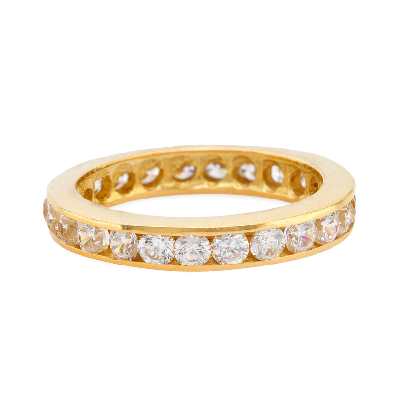 Vintage 18k yellow gold diamond eternity band