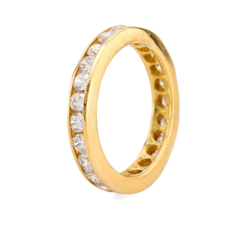 Vintage 18k yellow gold diamond eternity band