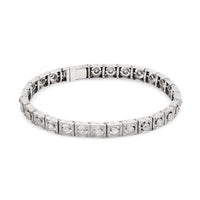 French Art Deco platinum diamond bracelet