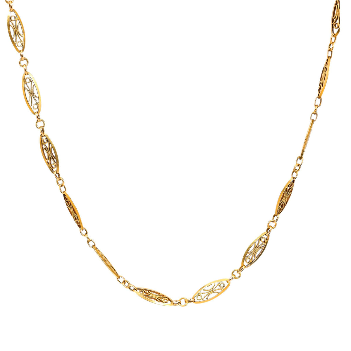 Antique French 18k yellow gold necklace