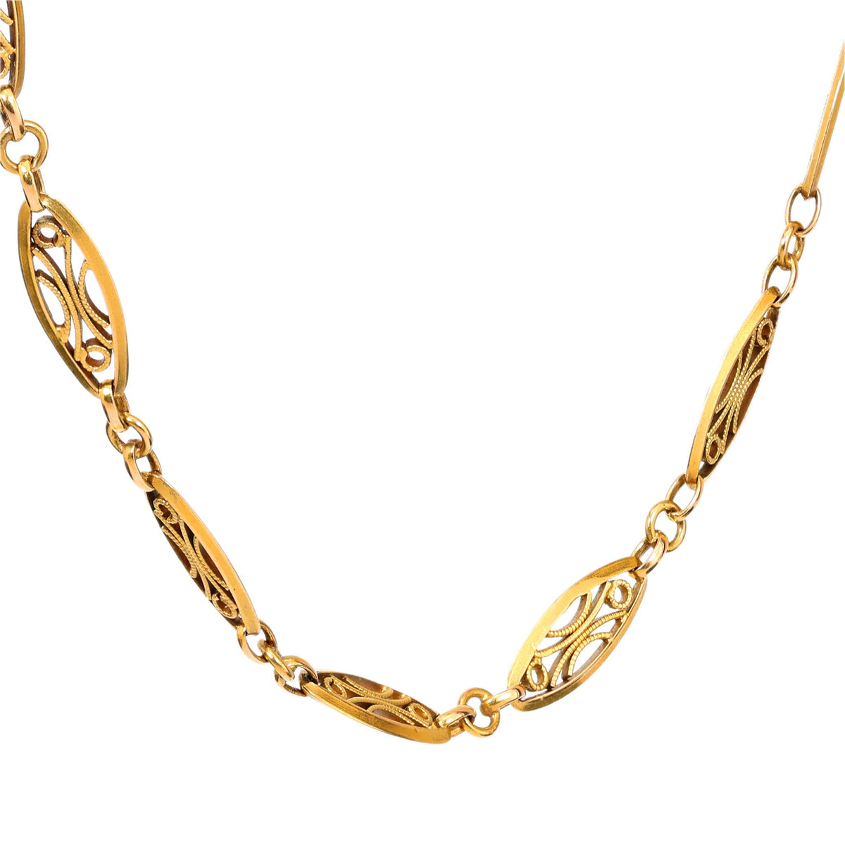 Antique French 18k yellow gold necklace