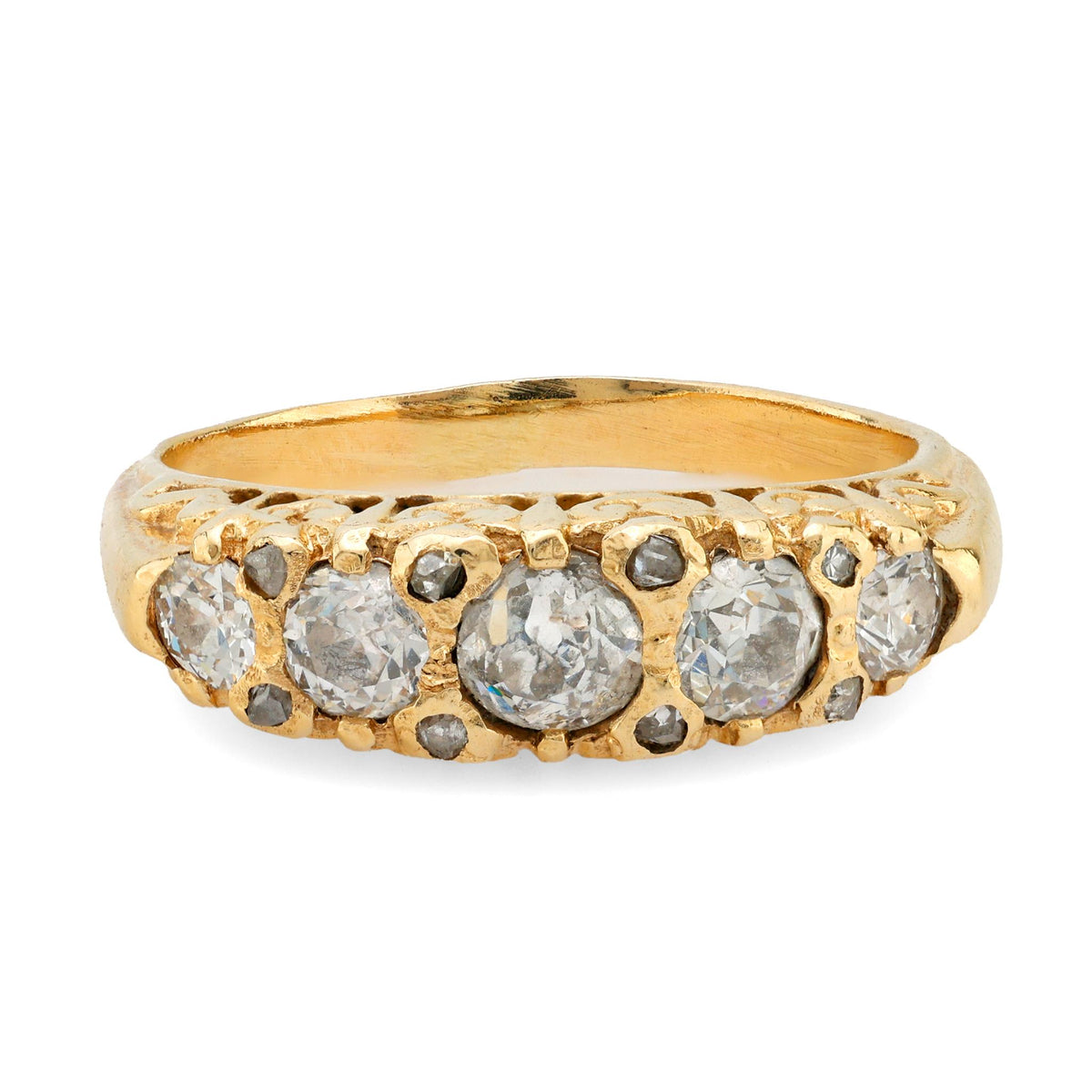 Victorian 14k yellow gold diamond ring