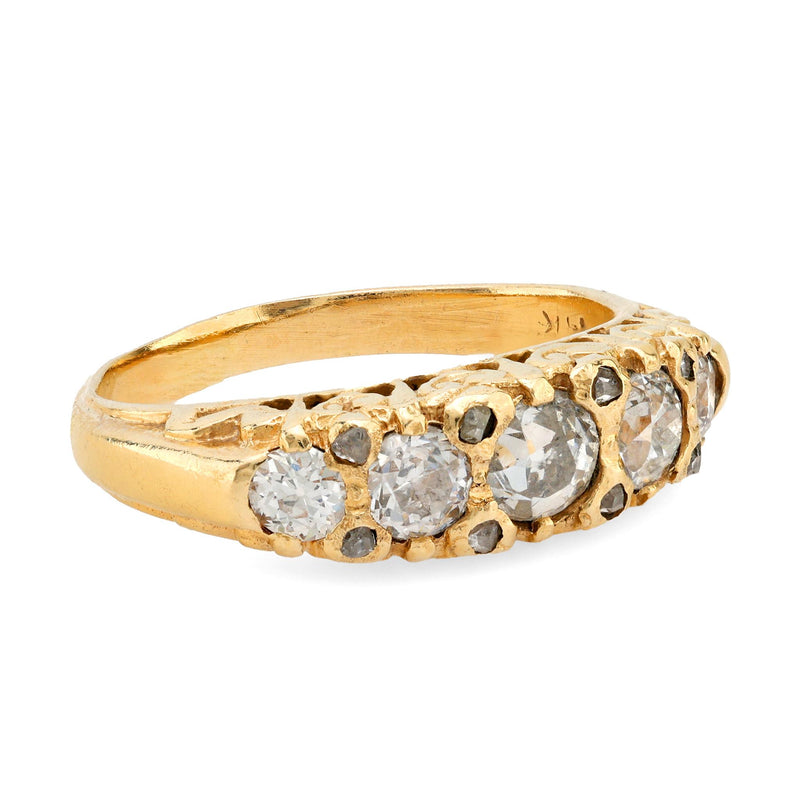 Victorian 14k yellow gold diamond ring