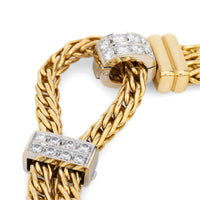 Pomellato French diamond 18k yellow and white gold rope bracelet