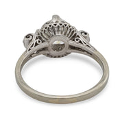 Art Deco GIA 1.41 carat diamond platinum 18k white gold engagement ring