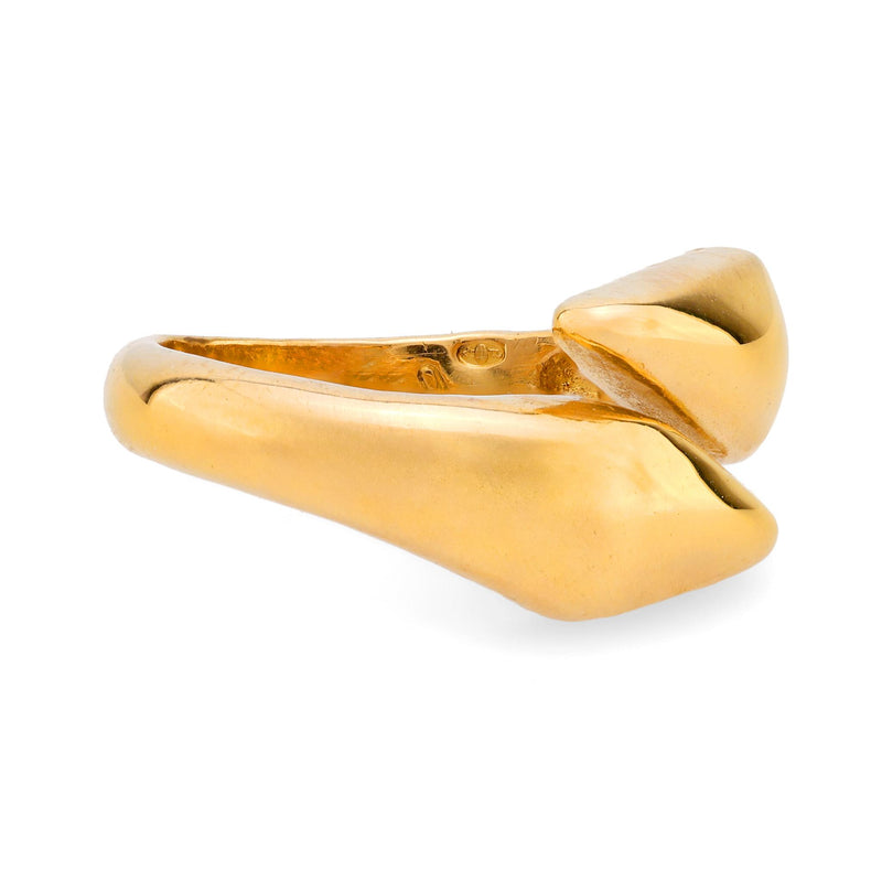 Ilias Lalaounis 18k yellow gold bypass ring