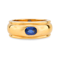 Boucheron sapphire 18k yellow gold solitaire band