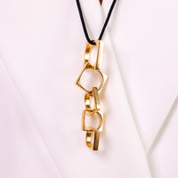 Dinh Van French 18k yellow gold "5 Cubes" necklace