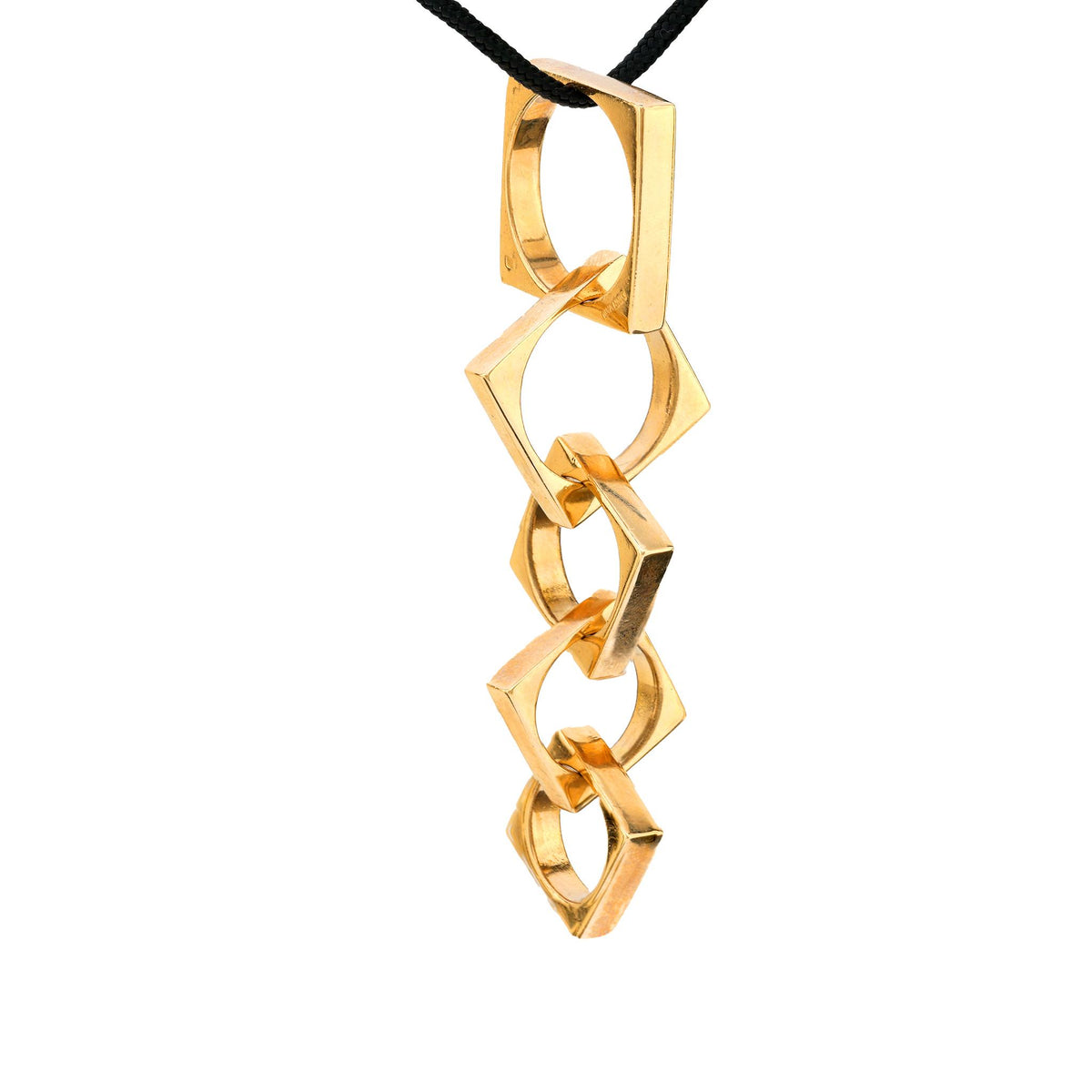 Dinh Van French 18k yellow gold "5 Cubes" necklace