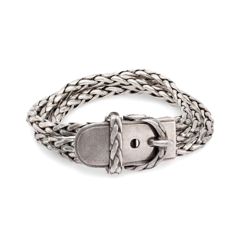 Hermes sterling silver Diane buckle bracelet