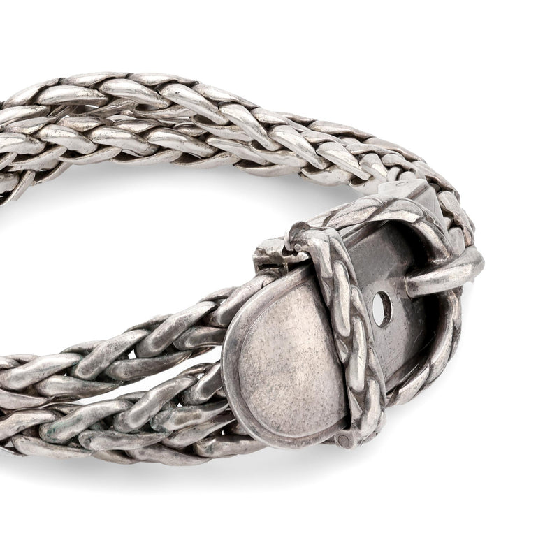 Hermes sterling silver Diane buckle bracelet