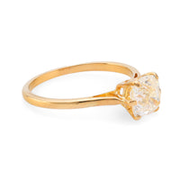 GIA 1.51 carat old mine cut diamond 18k yellow gold engagement ring