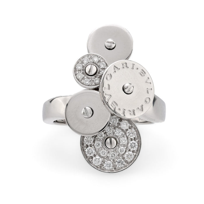 Bvlgari diamond 18k white gold Cicladi ring