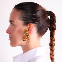 JAR Paris aluminum and 18k yellow gold "Tickle me feather" earrings