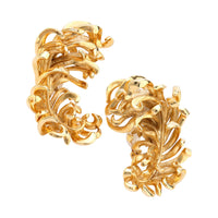 JAR Paris aluminum and 18k yellow gold "Tickle me feather" earrings