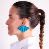 JAR Paris titanium electric blue "Fan" earrings