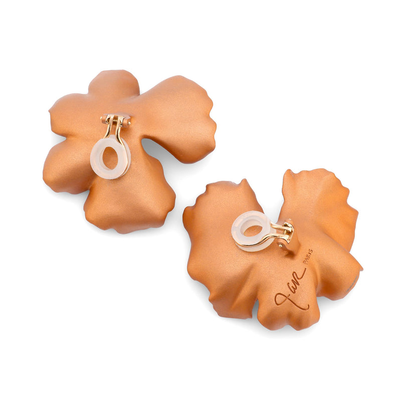 Jar Paris aluminum and 18k yellow gold "Geranium" earrings