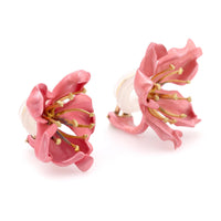 JAR Paris aluminum and 18k yellow gold "Almond blossom" flower earrings