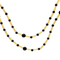 David Yurman onyx 18k yellow gold Petite Hampton necklace