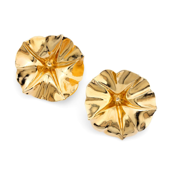 Jar Paris aluminum and 18k yellow gold "Morning Glory" earrings