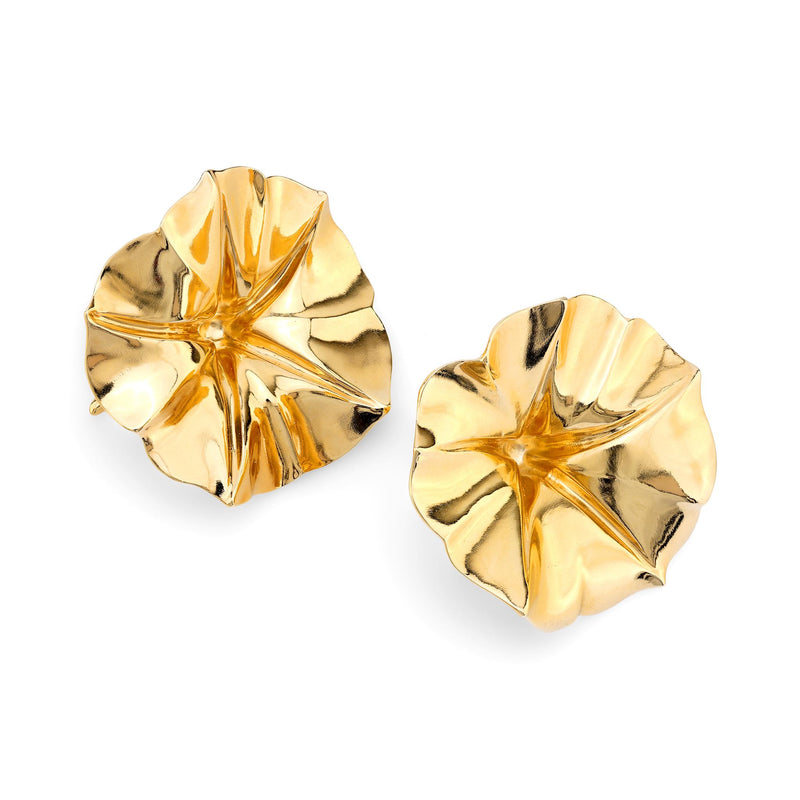 Jar Paris aluminum and 18k yellow gold "Morning Glory" earrings