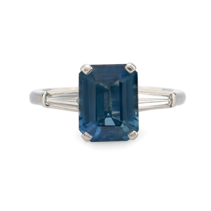 GIA 2.84 carat no heat sapphire diamond platinum ring