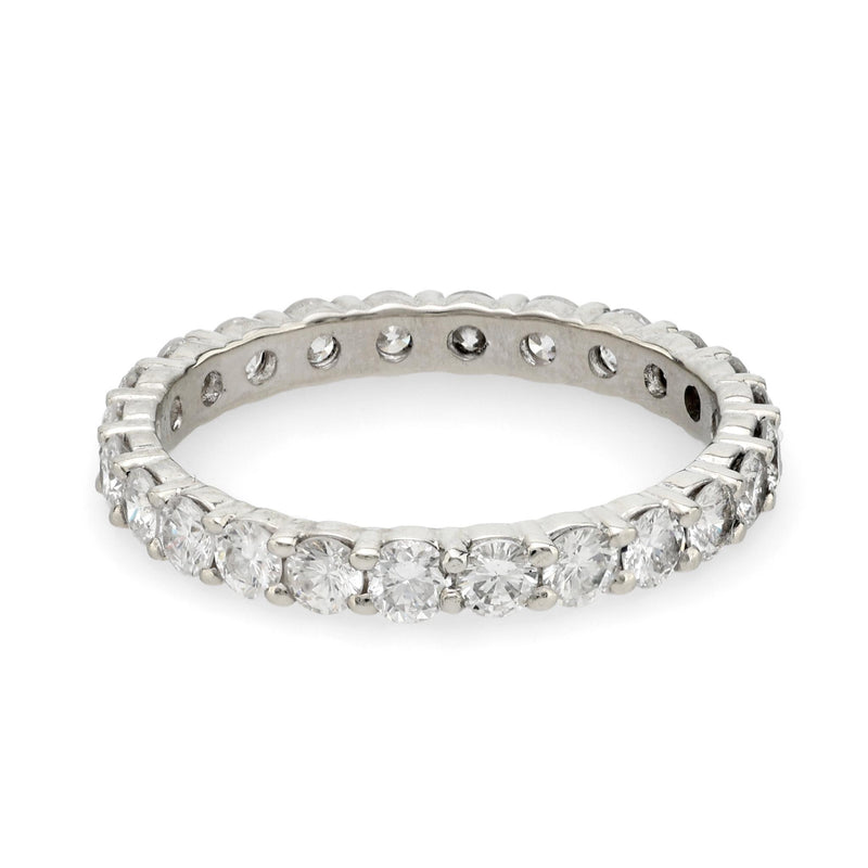 Mid Century diamond 18k white gold eternity band