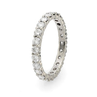 Mid Century diamond 18k white gold eternity band