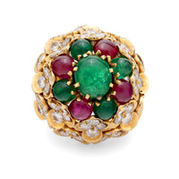 M. Gerard French 13.50 carat total weight gemstone 18k gold cocktail ring