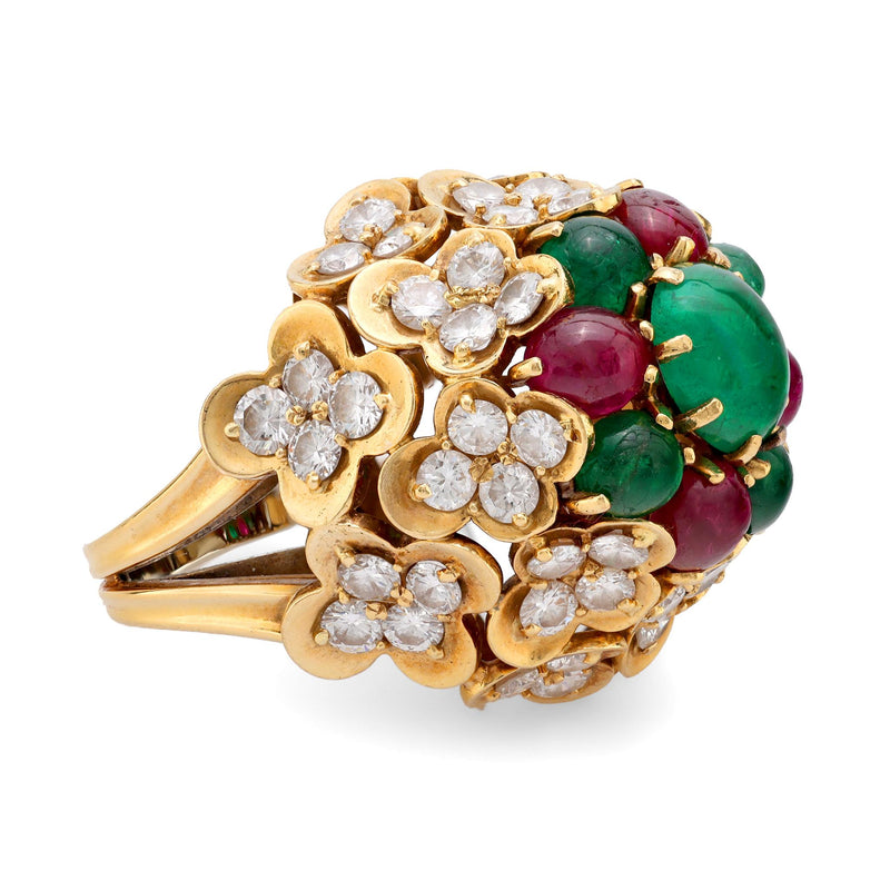 M. Gerard French 13.50 carat total weight gemstone 18k gold cocktail ring