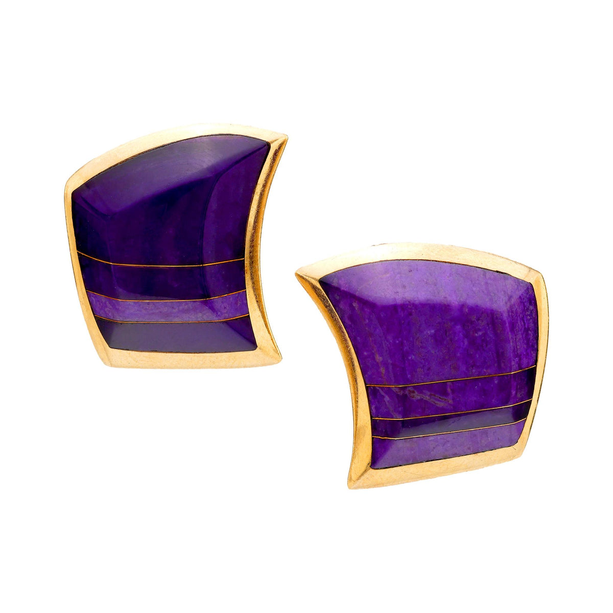 Donato sugilite 14k yellow gold earrings