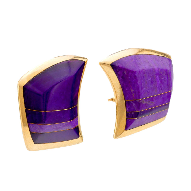 Donato sugilite 14k yellow gold earrings