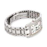 Cartier diamond 18k white gold "Tank Américaine" watch