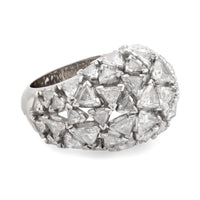 Schullin Wien 5 carat total weight trillion diamond 18k white gold Dome ring